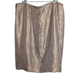 NWT Adrianna Papell Gold Shimmer Below Knee Evening Skirt Women's Size 20W